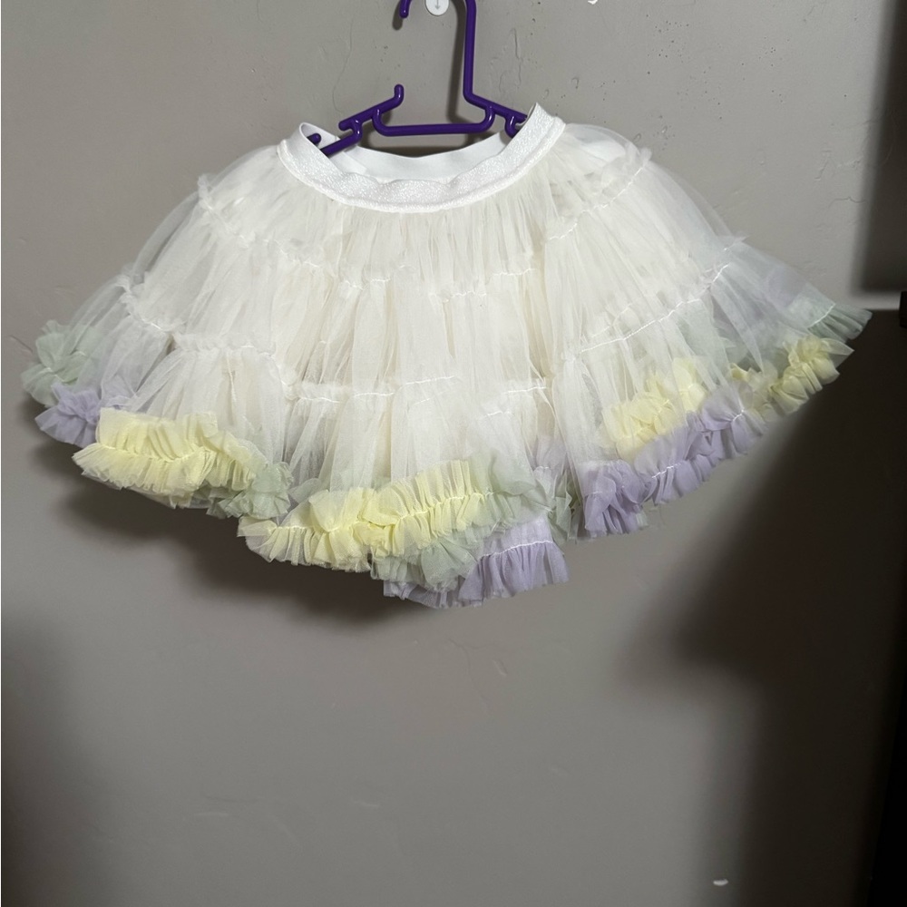 Charming White and Pastel Kids Skirt